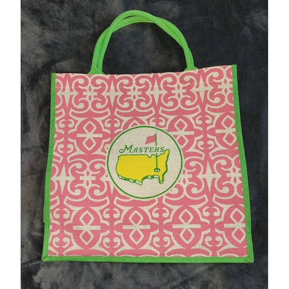 Masters Golf Jute Bag (18.25" x 18.5")  Pink Green
